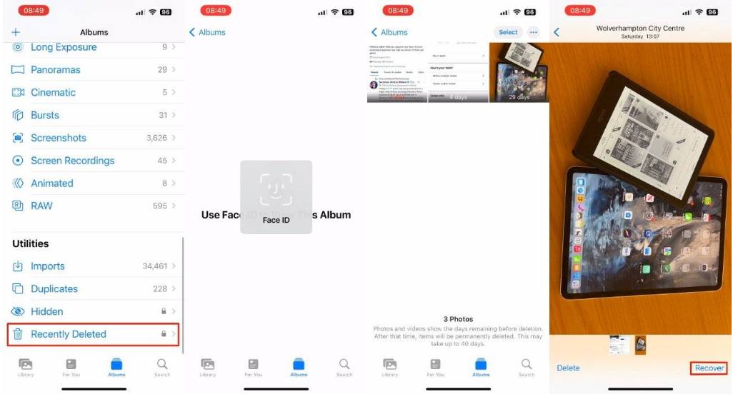 南丹苹果14维修分享 iPhone14 上恢复已删除的照片 